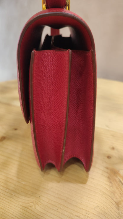 Hermes Constance 18 Red Courchevel Stamp Y Circle 1995