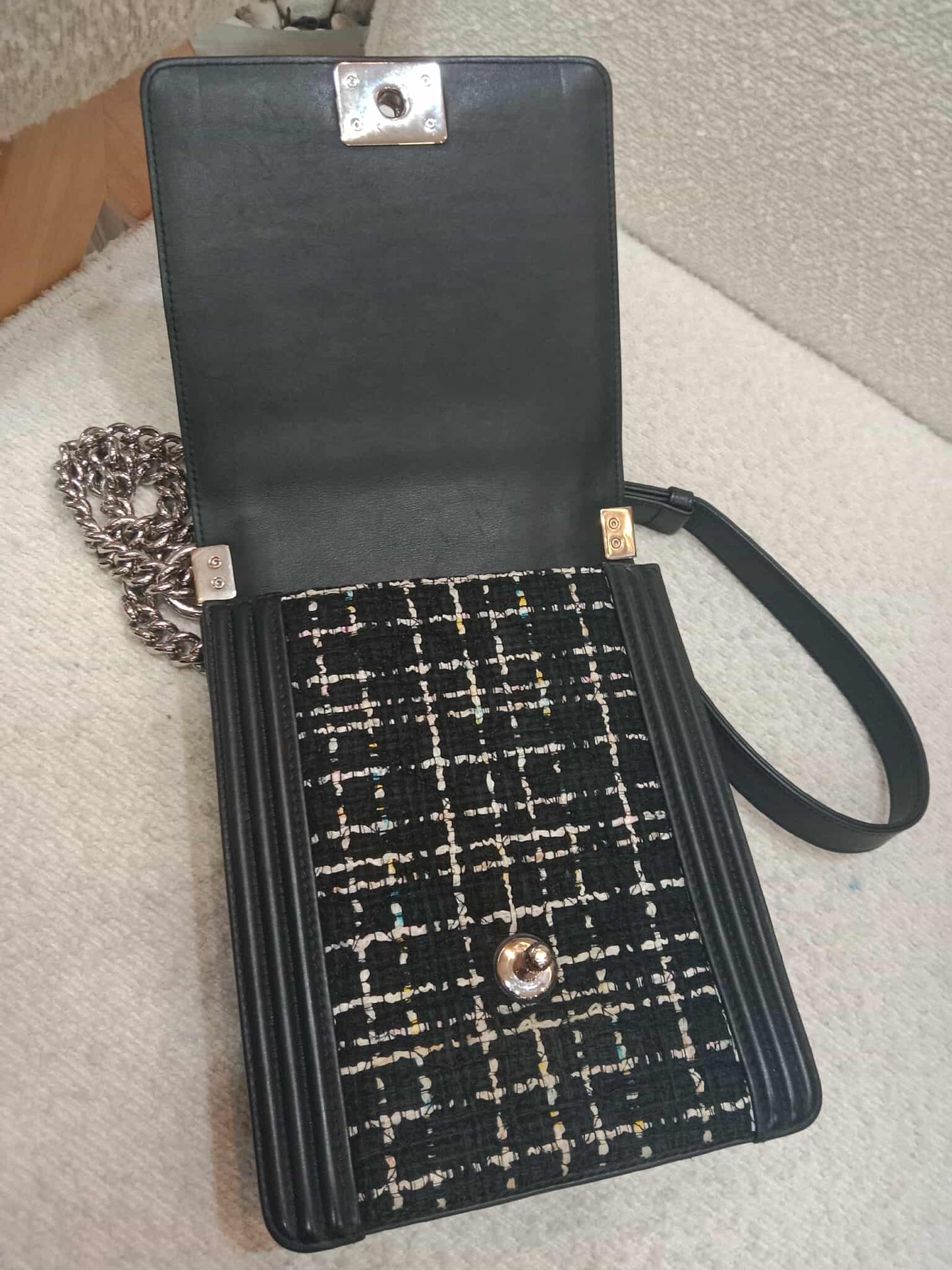 Chanel North South Boy Flap Bag Tweed/Lambskin Series 27