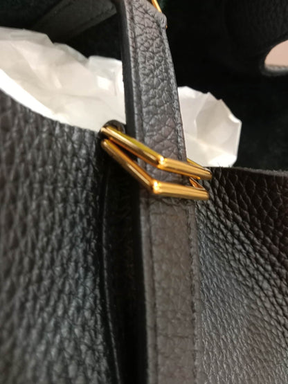 Hermes Picotin 22 Noir Clemence Stamp U 2022