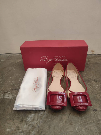 Roger Vivier Ballet Flats Patent Red Size 34