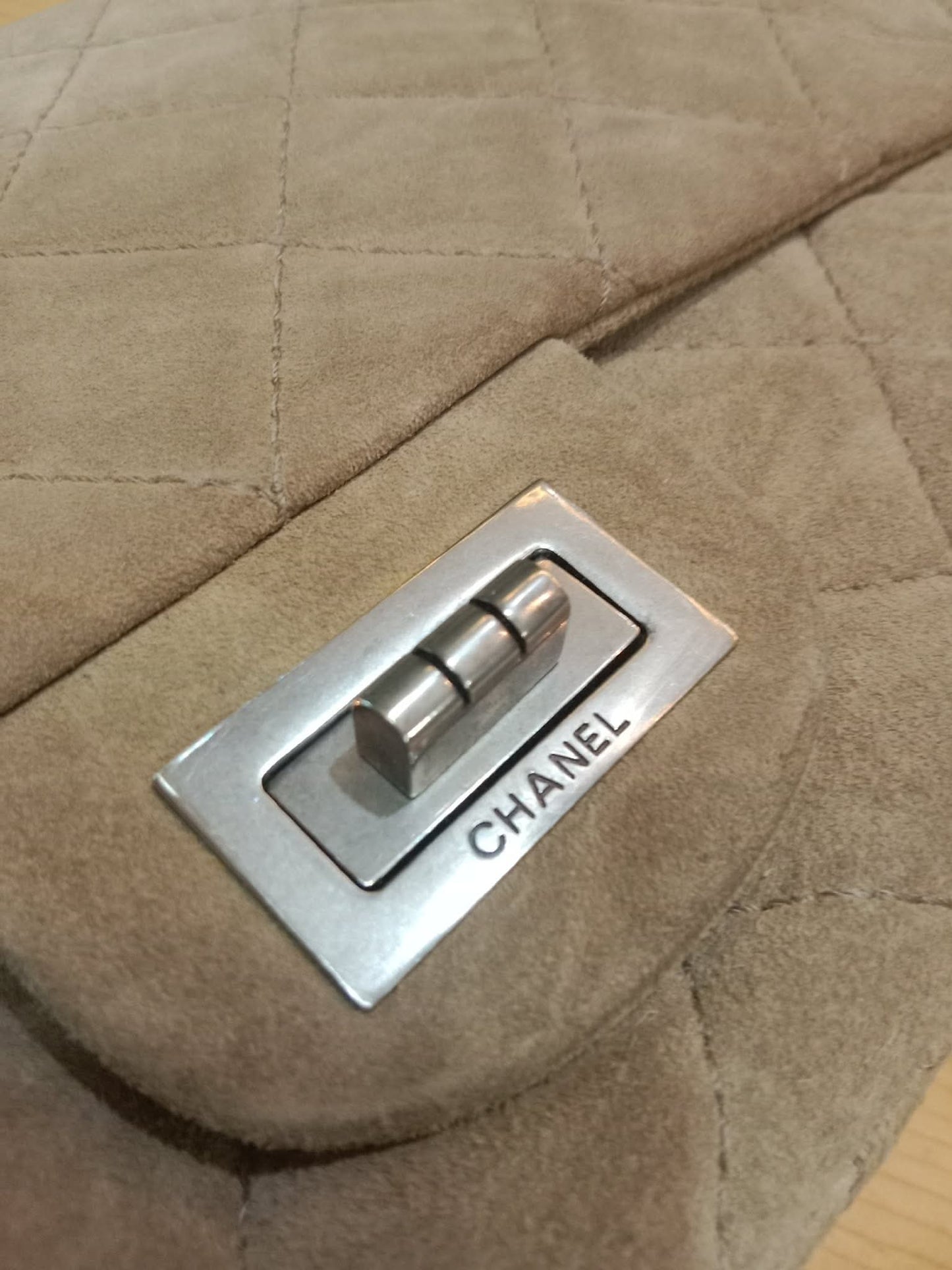 Chanel 2.55 Reissue Flap Bag Beige Suede Series 10