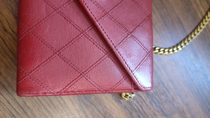 Chanel Vintage Envelope Wallet Red Lambskin Series 3