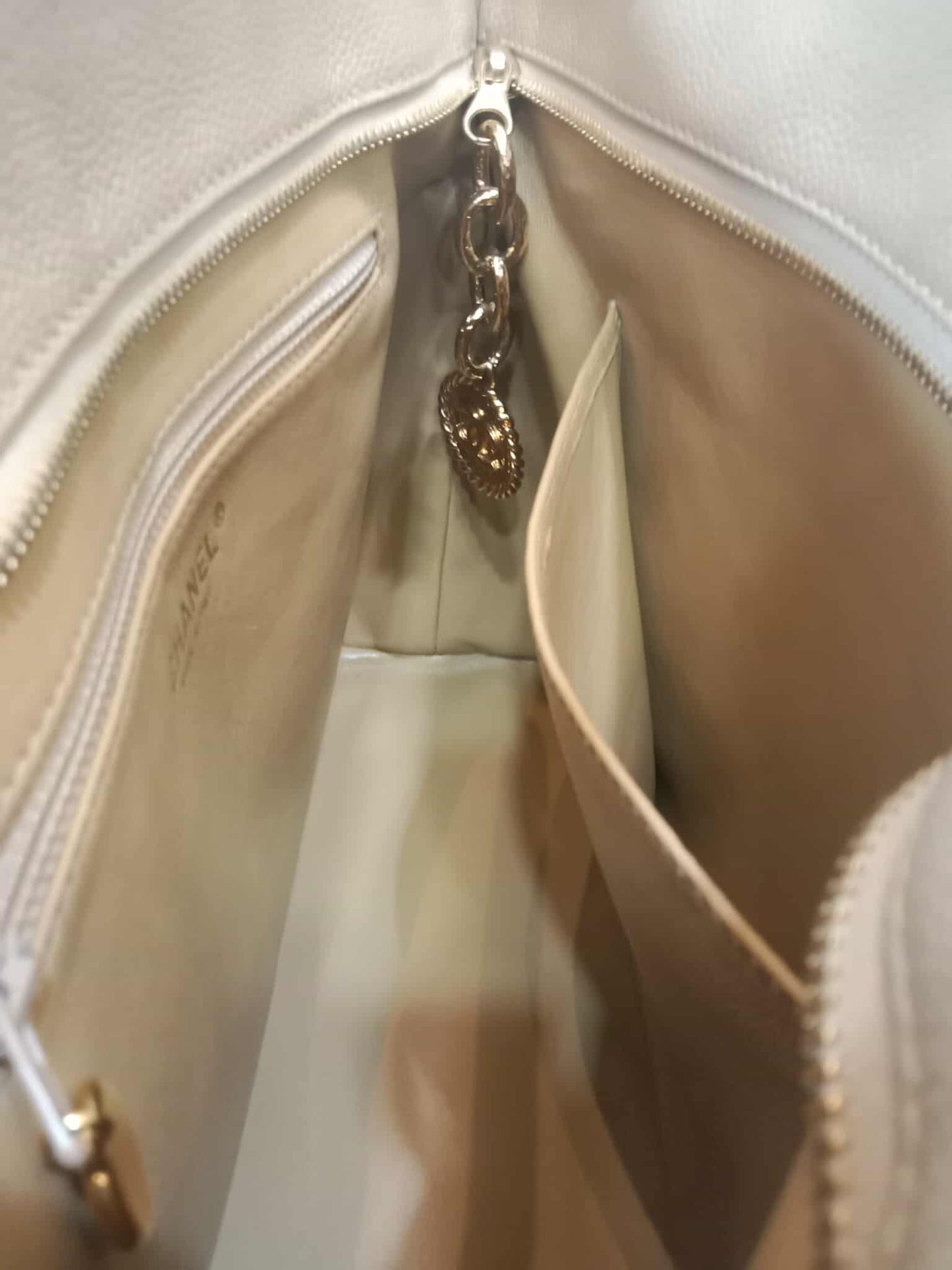 Chanel Medallion Beige Caviar Series 11