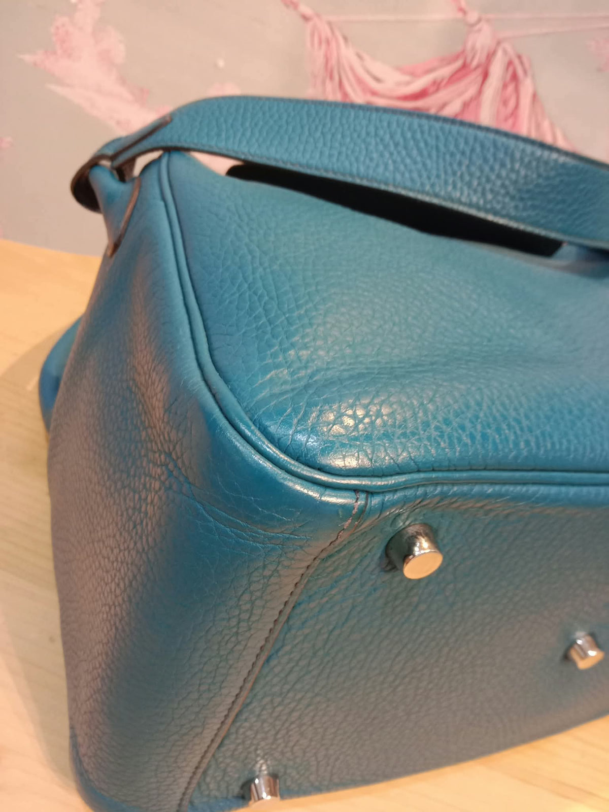 Hermes Lindy 30 Clemence Bleu Izmir Stamp R 2014