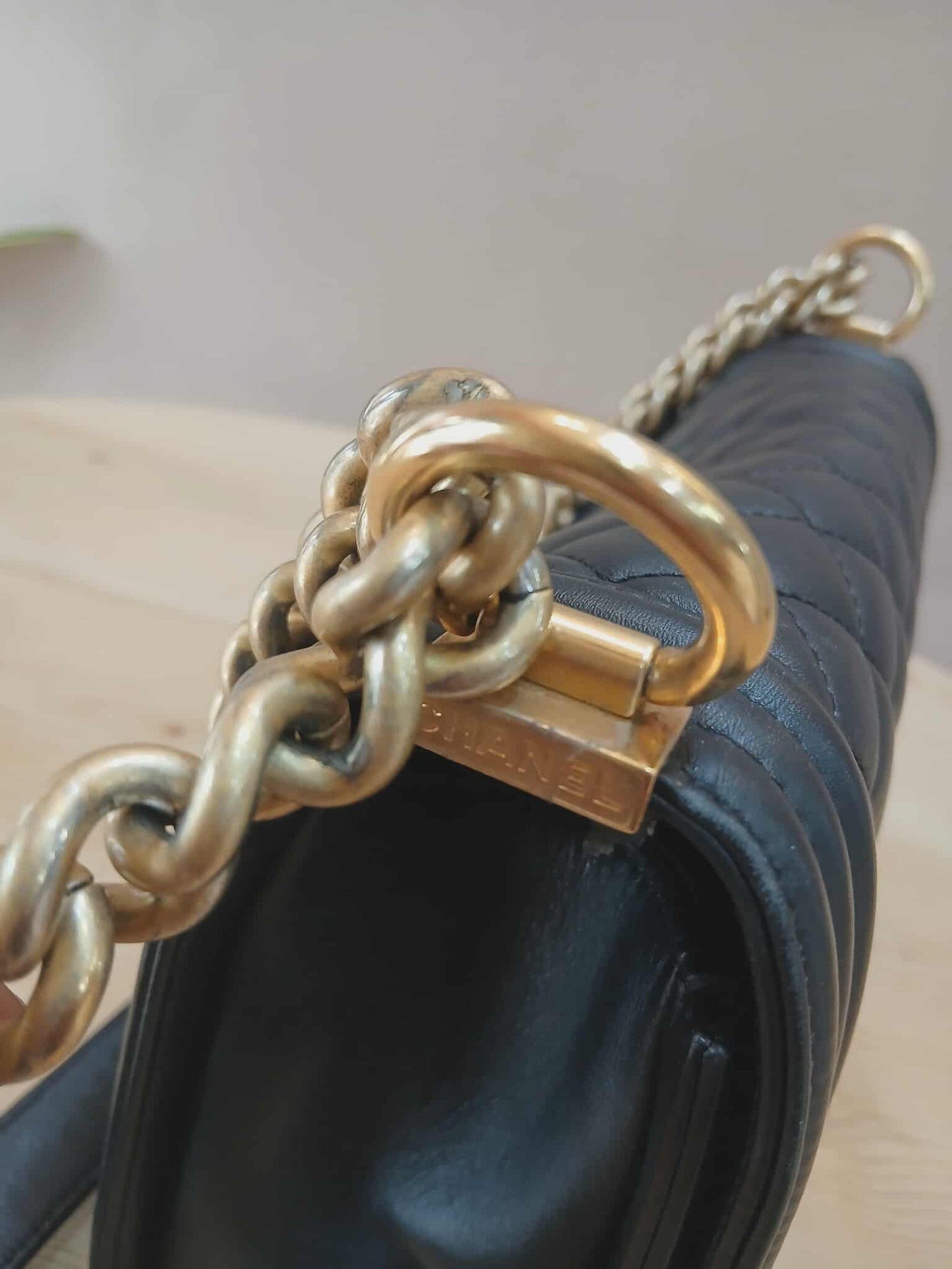 Chanel Leboy Lambskin Old Medium Black Microchipped