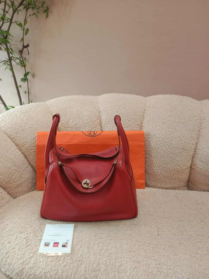 Hermes Lindy 30 Red Clemence Stamp Q Square 2013