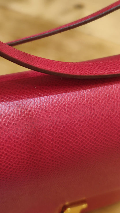 Hermes Constance 18 Red Courchevel Stamp Y Circle 1995