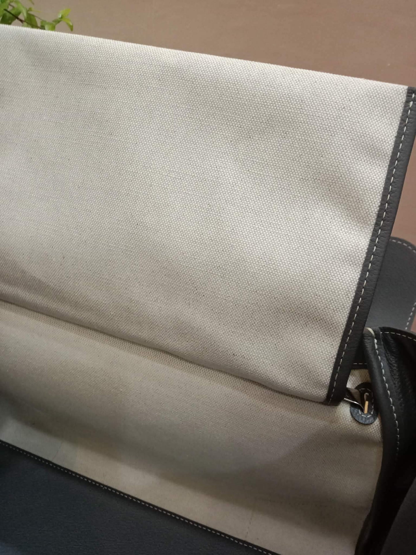 Goyard Saigon Tote Bag Goyardine Canvas with Structured Leather Trim Gris MM