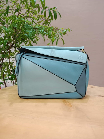 Loewe Puzzle Bag Tricolor Blue Medium