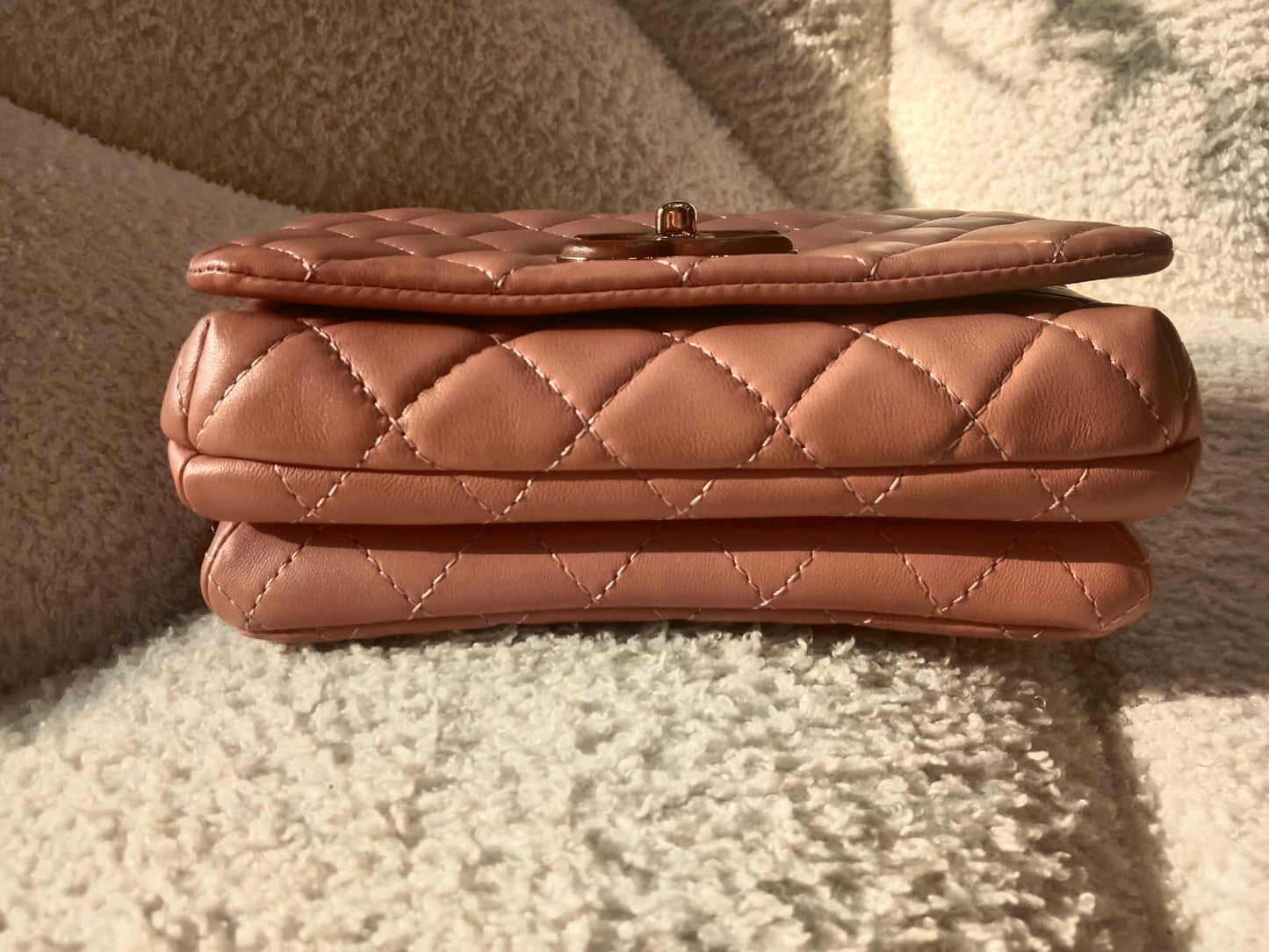 Chanel Mini Seasonal Wood Top Handle Flap Bag Peach Series 26