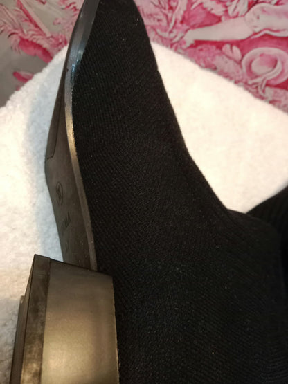 VIVAIA Knit Knee-High Sock Boots Black Size 37 (24)