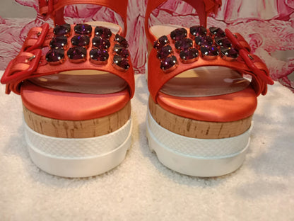 Miu Miu Platform Sandals Orange Size 36.5