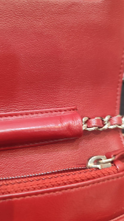 Chanel Wallet on Chain Red Lambskin Series 16