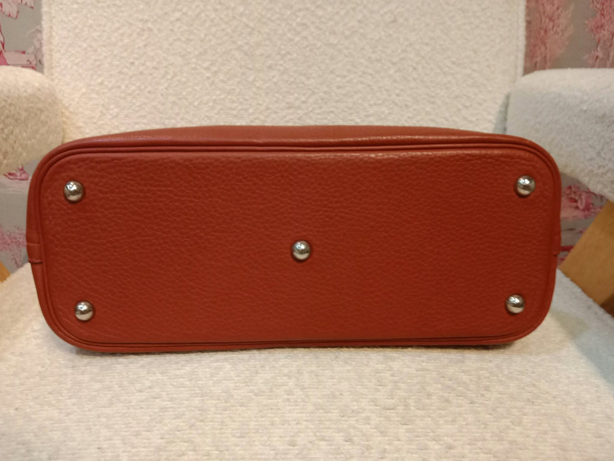 Hermes Bolide 31 Orange Clemence Stamp H Square 2004