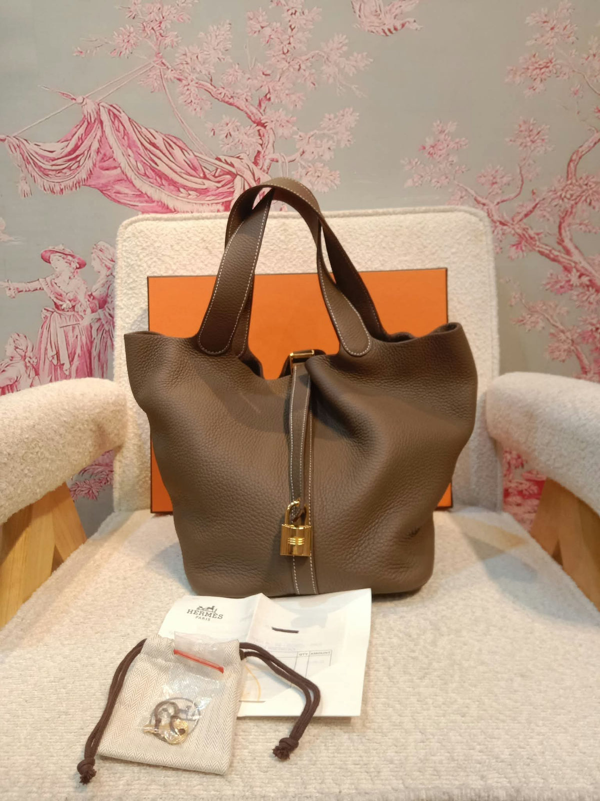 Hermes Picotin 26 Etoupe Clemence Stamp B 2023