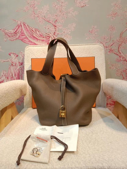 Hermes Picotin 26 Etoupe Clemence Stamp B 2023