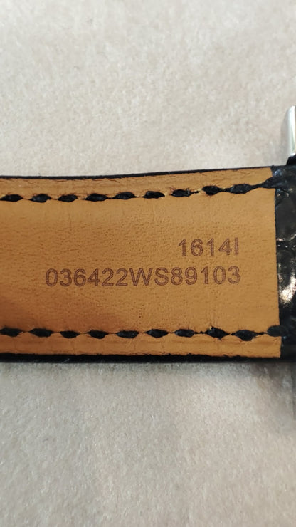 Hermes H Watch Noir Croc Leather Strap