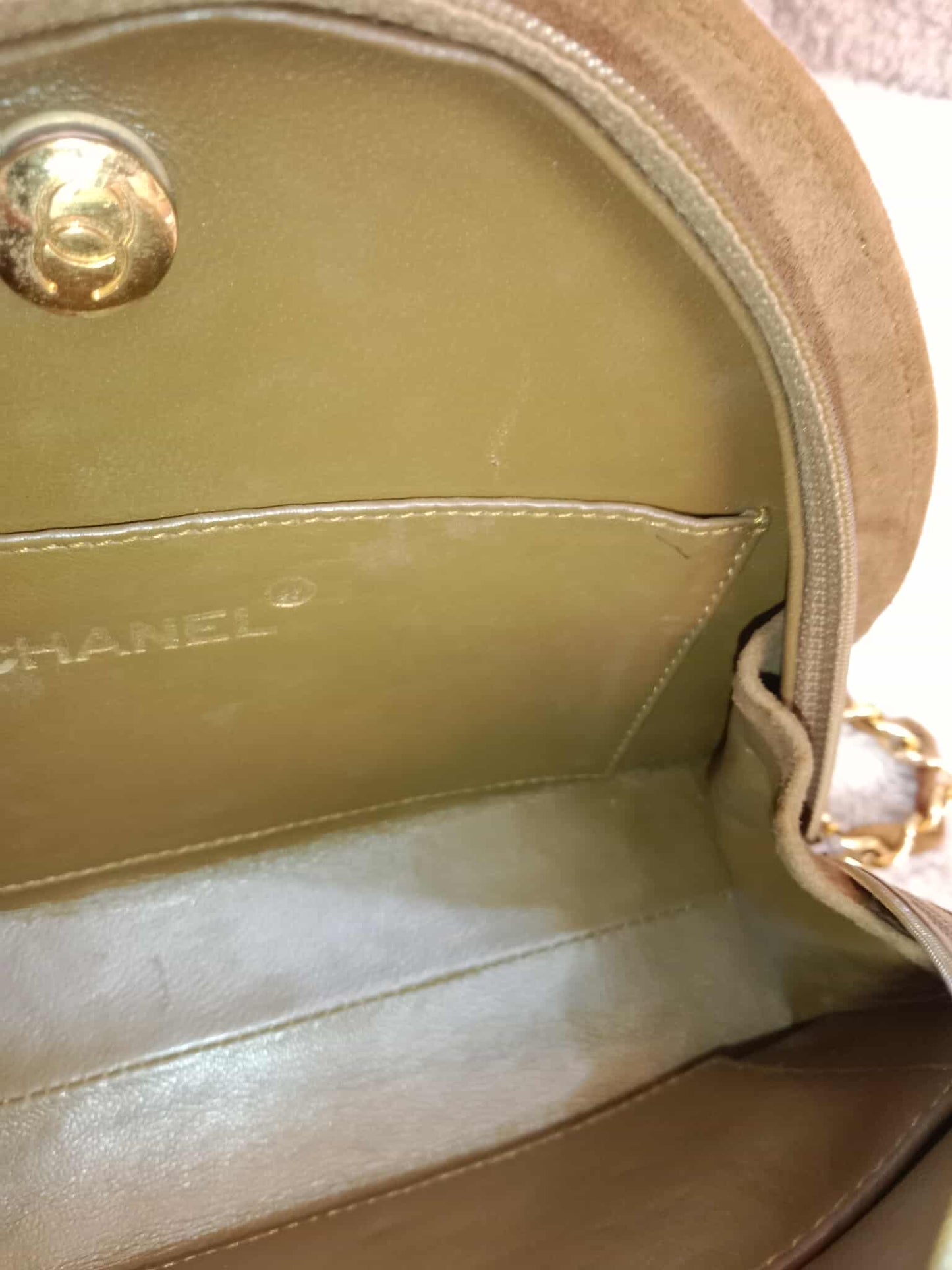 Chanel Vintage Suede Moon Bag Series 1