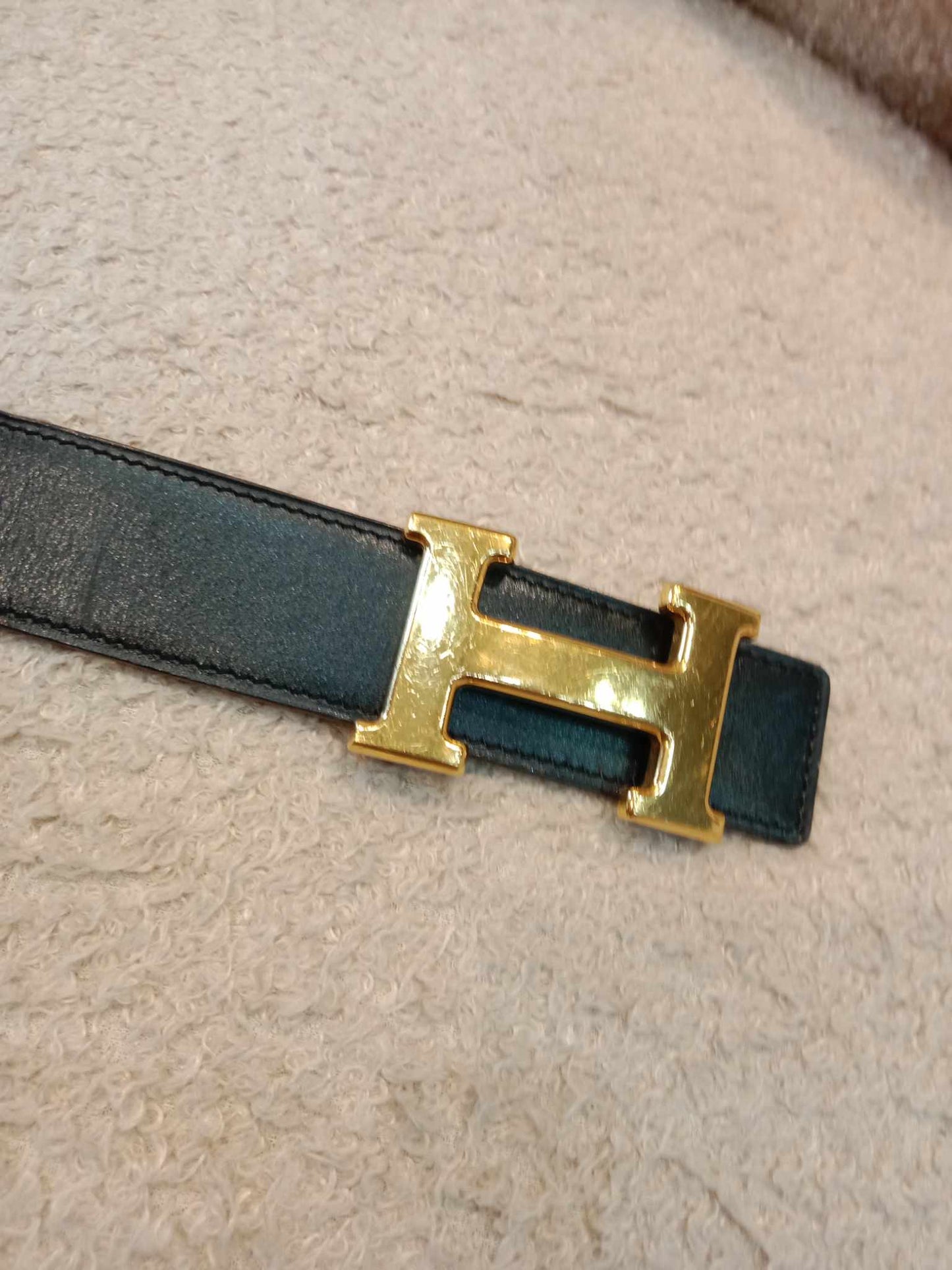 Hermes Leather 2-Tone Black-Brown Belt