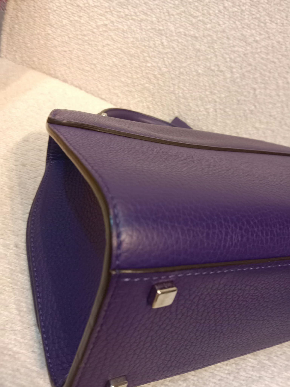 Moynat Rejane Purple Leather Bag