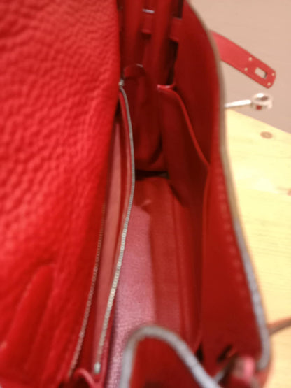 Hermes Kelly 32 Rouge Casaque Togo Stamp I Square 2005