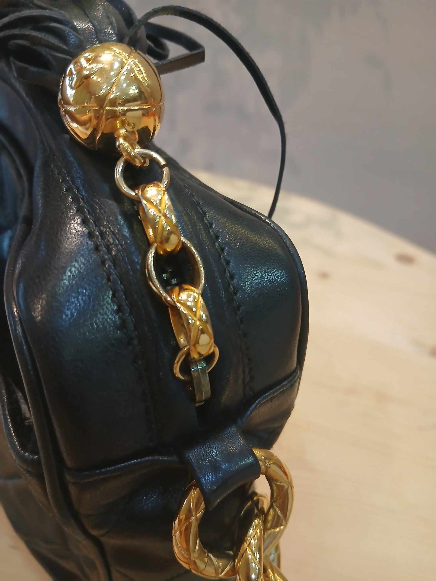 Chanel Vintage Shoulder Bag Lambskin Black Series 2