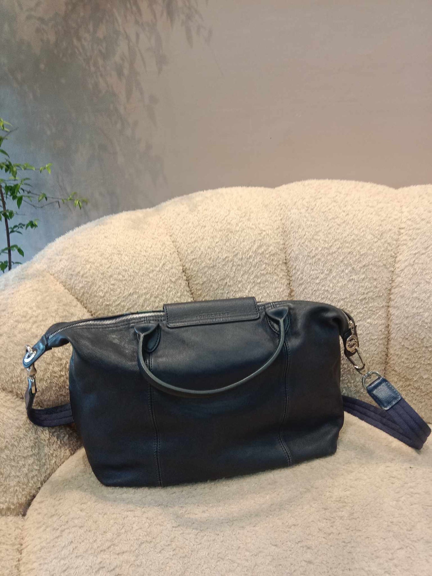 Longchamp Leather Blue Medium Limited Edition Bag