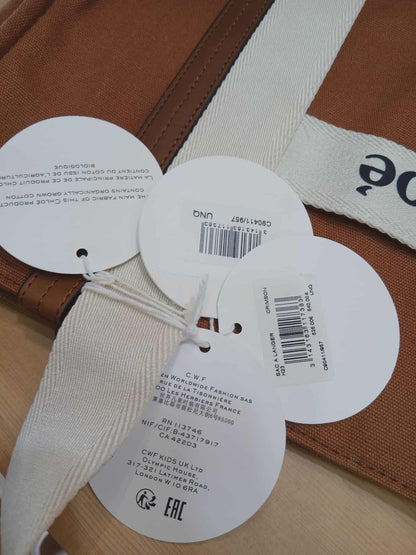 Chloe Sac A Langer Mother's Tote Handbag Canvas/Leather Crimson