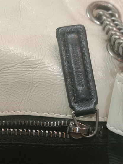 Saint Laurent Niki Medium Shoulder Bag in White Quilted Calfskin