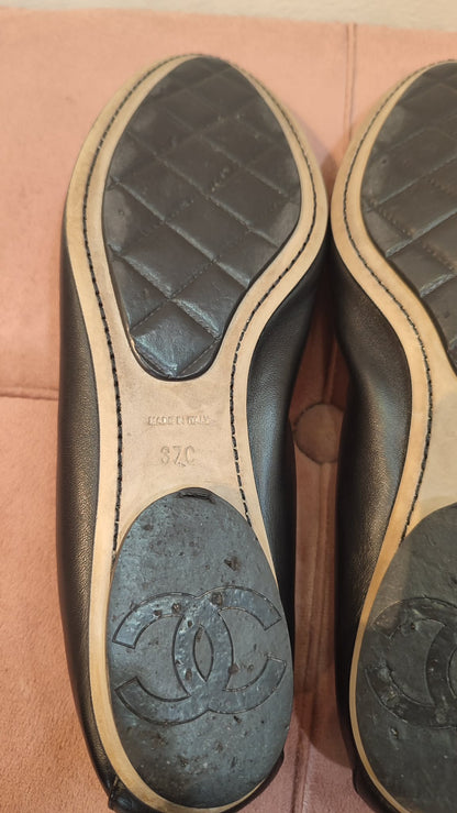 Chanel Ballet Flats Black Size 37C