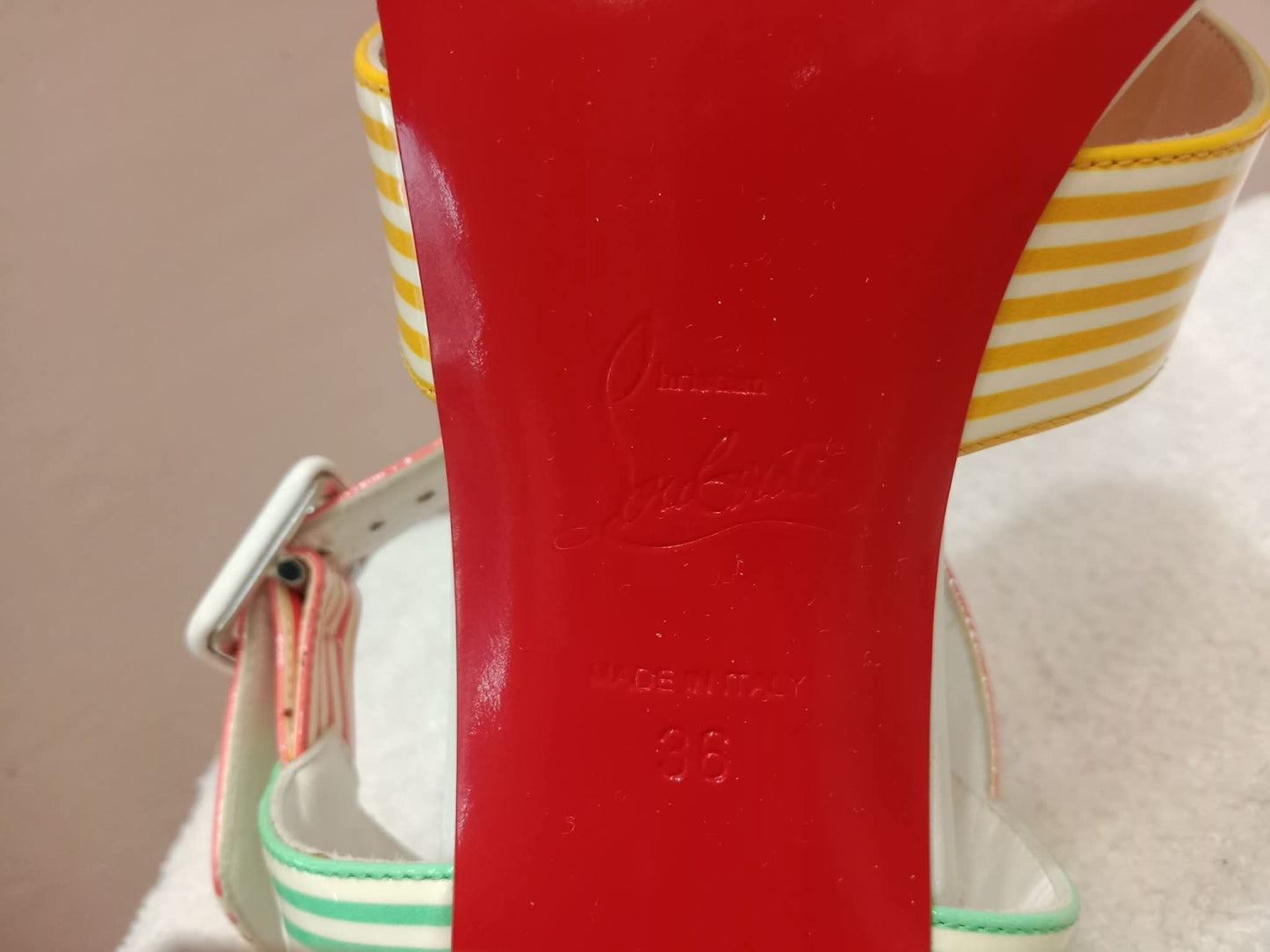 Christian Louboutin "Palavas" Sandals Patent Size 36