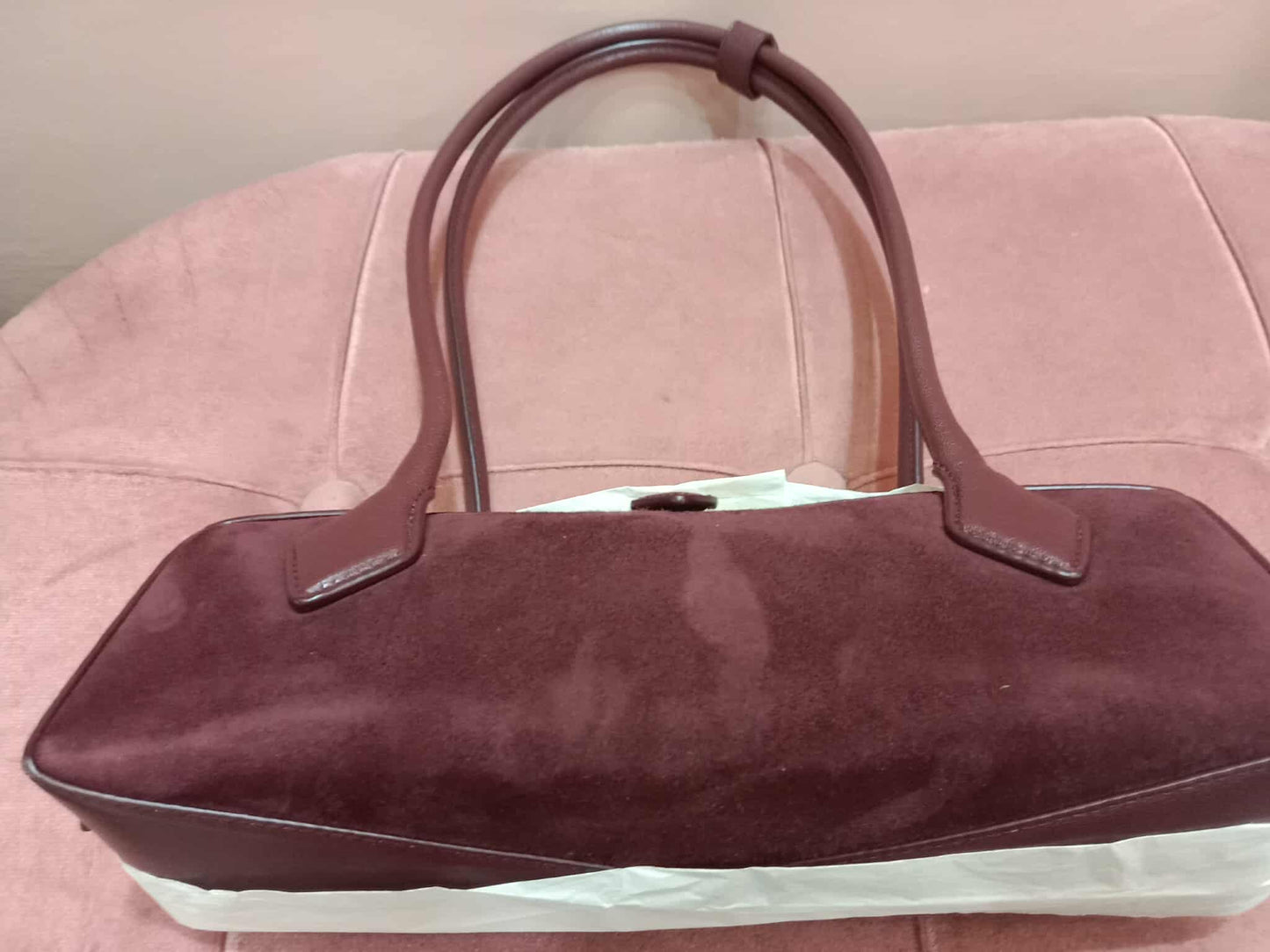 Alaia Le Teckel Suede Bag Burgundy