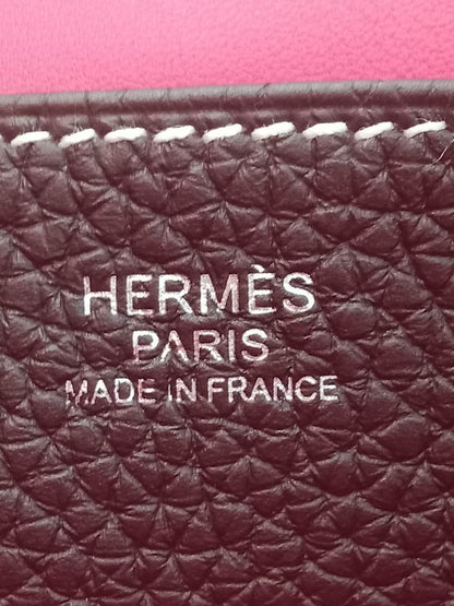 Hermes Halzan 31 Clemence Bicolor Rouge/Pink Stamp B 2023
