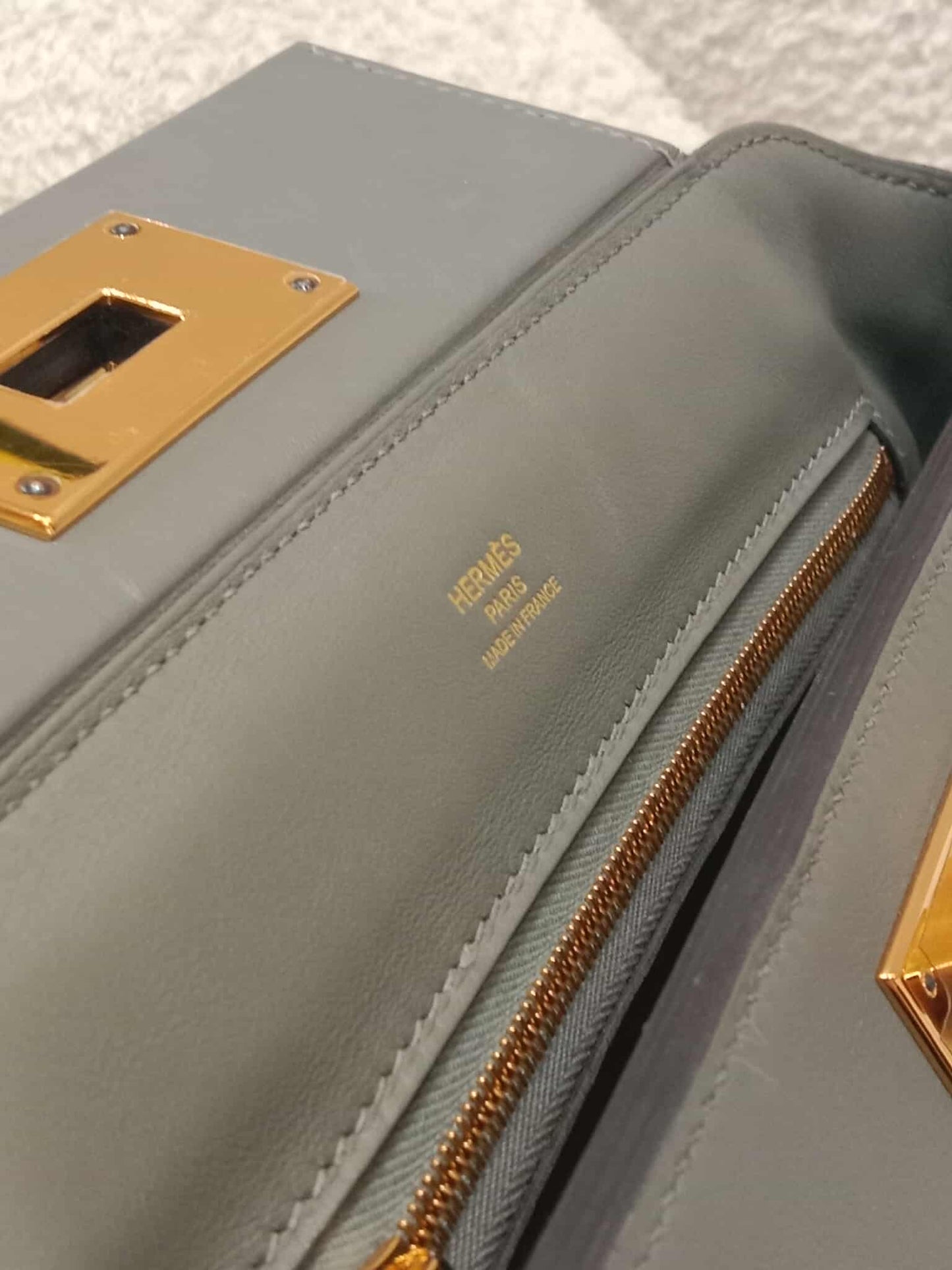 Hermes Mini 24/24 Gris Meyer Evercolor Stamp U 2022