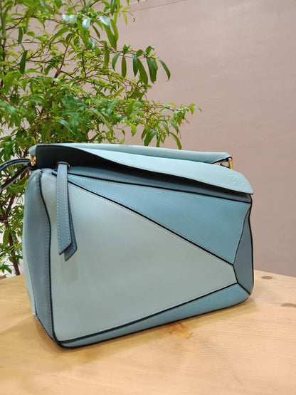 Loewe Puzzle Bag Tricolor Blue Medium