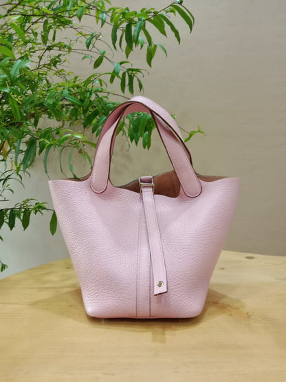 Hermes Picotin Lock 18 Rose Sakura Clemence Stamp Z 2021
