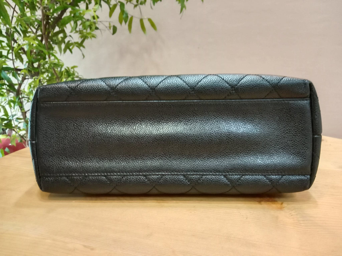 Chanel Vintage Caviar Kelly Flap Tophandle Black Series 7