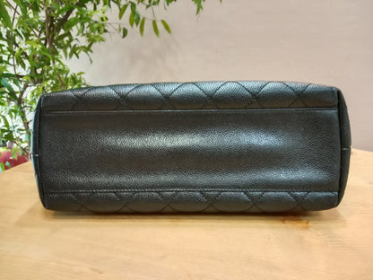 Chanel Vintage Caviar Kelly Flap Tophandle Black Series 7