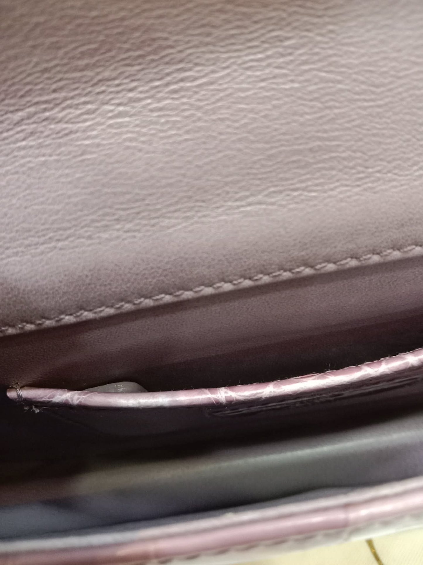 Dior Crocodile Embossed Mauve Clutch