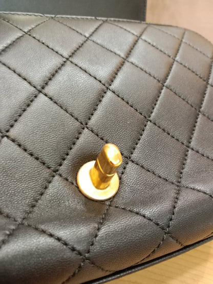 Chanel La Parisienne Quilted Lambskin Tophandle Bag Black Series 30