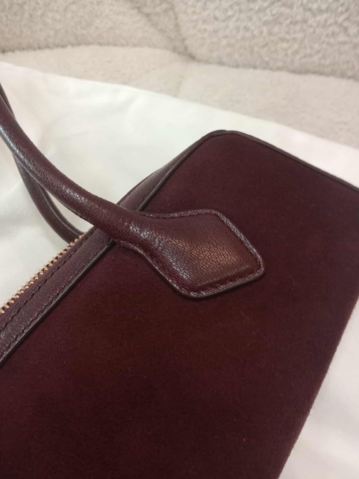 Alaia Le Teckel Suede Bag Burgundy