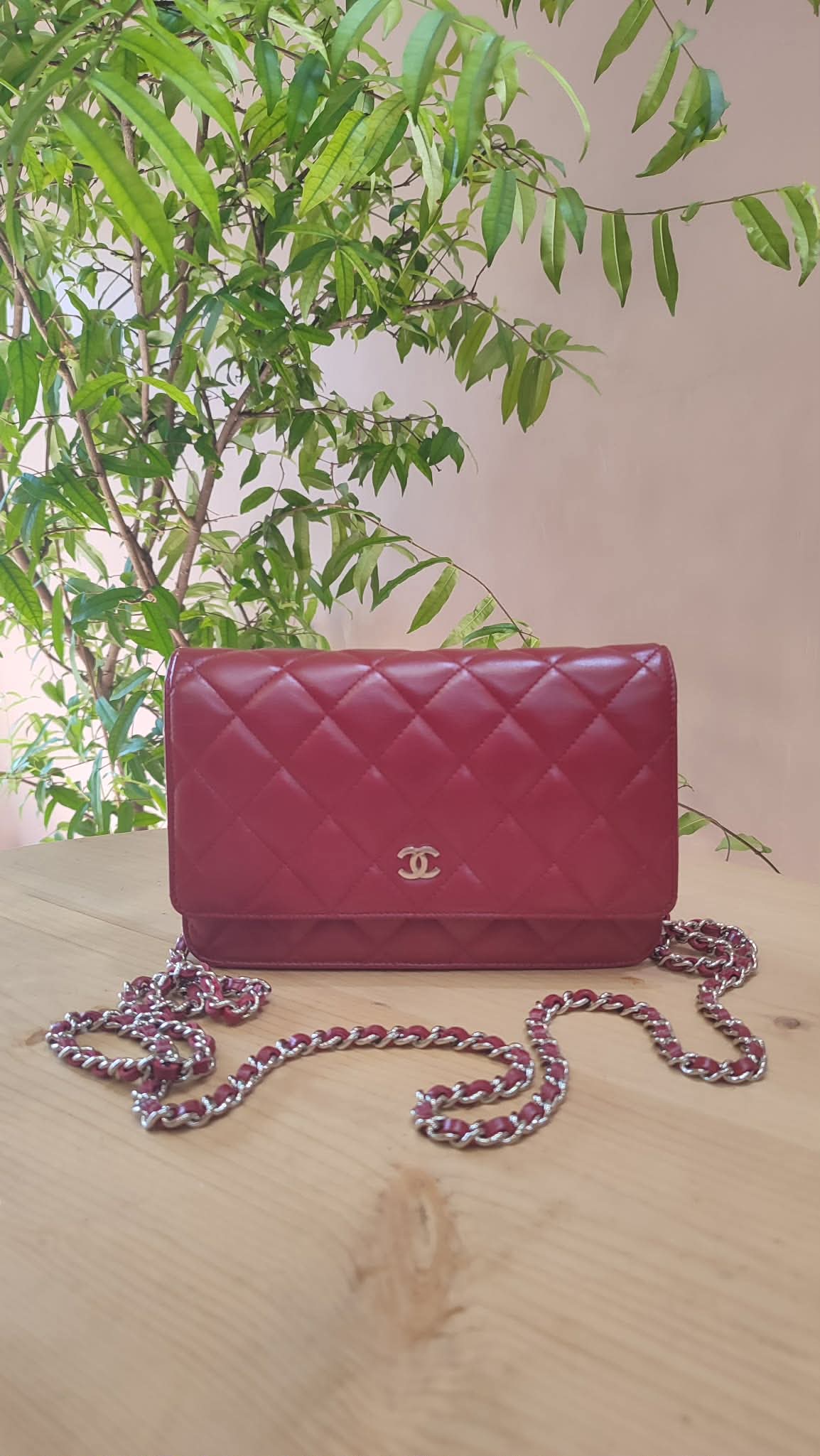 Chanel Wallet on Chain Red Lambskin Series 16
