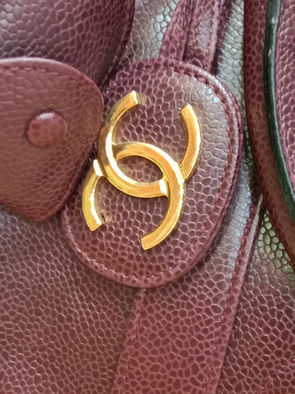 Chanel Boston Bag Burgundy Caviar Series 2