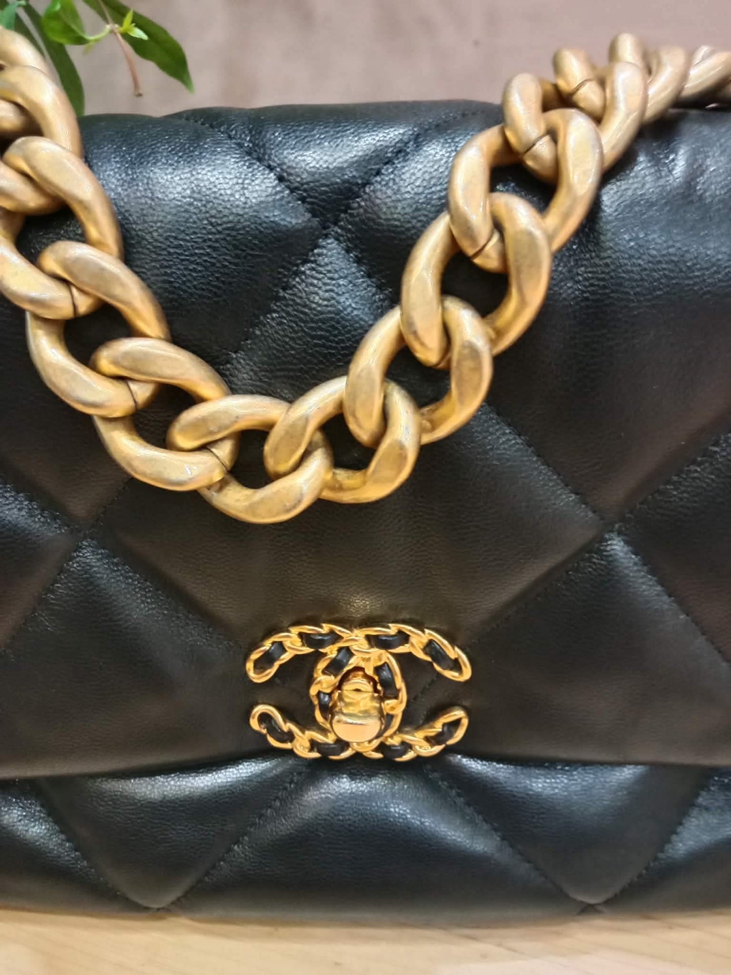 Chanel 19 Lambskin Large Black Series30