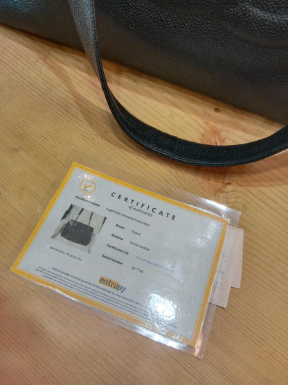 Chanel Timeless CC Shopper Tote Bag Caviar Black Series 3