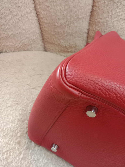 Hermes Lindy 30 Red Clemence Stamp Q Square 2013