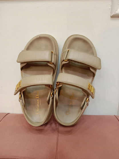 Christian Dior Dioract Sandals Beige Size 37