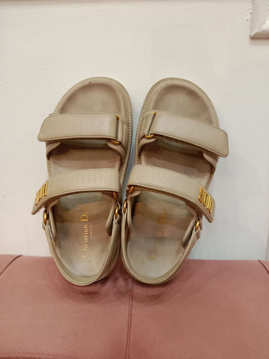 Christian Dior Dioract Sandals Beige Size 37