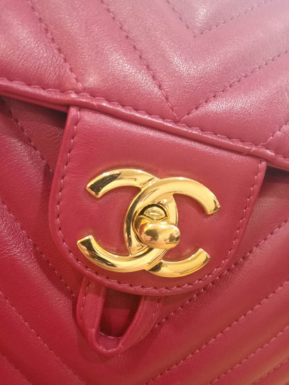 Chanel Chevron Calfskin Small Red Urban Spirit Backpack Series 23