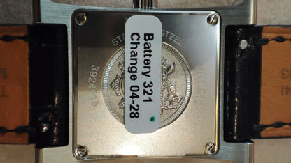 Hermes H Watch Noir Croc Leather Strap